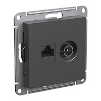 Розетка RJ45+TV Оконечная без рамки Systeme Electric AtlasDesign 2-м. базальт картинка